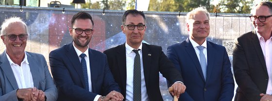 SpaceTech ground breaking ceremony at new site with Cem Oezdemir and Walther Pelzer