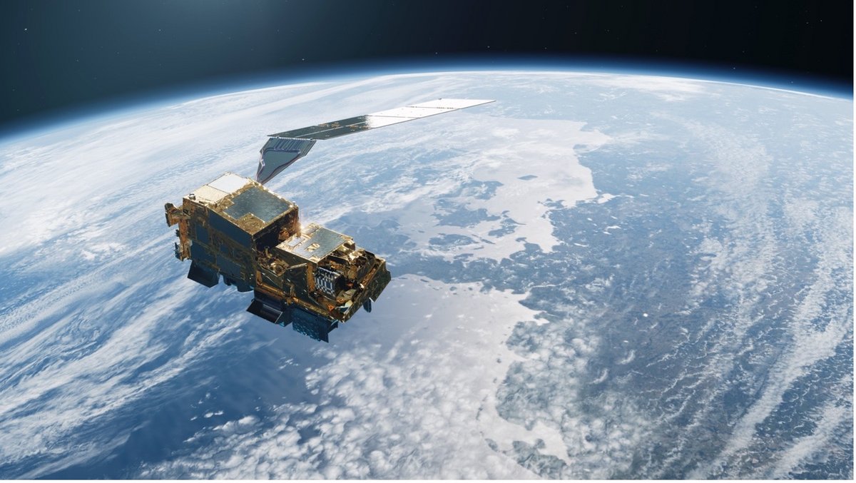 MetOp Second Generation A-type satellite above Earth