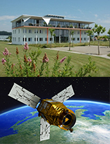 First SpaceTech company building ready for moving in and KompSat-3 satellite with SpaceTech SADM