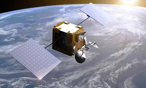 OneWeb satellite with SpaceTech deployment mechanisms and solar arrays