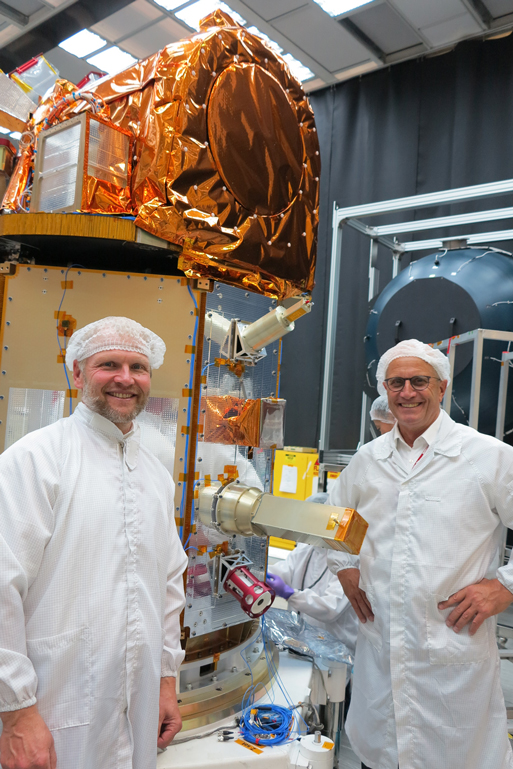 SpaceTech engineers with FormoSat-5 satellite